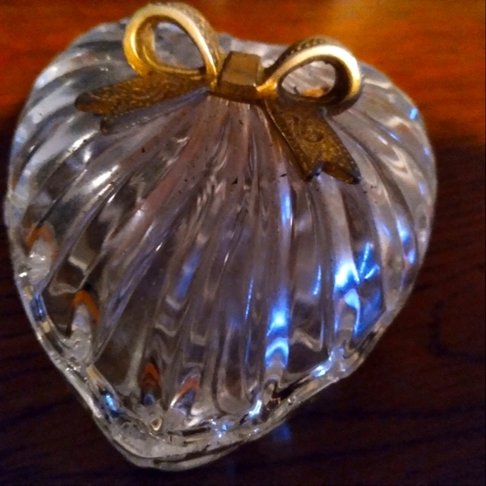 Crystal heart shaped dish